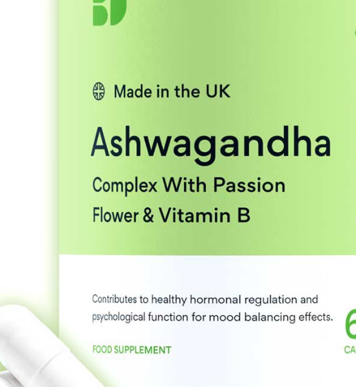 Bettervits KSM-66 Ashwagandha Complex Capsules With Passion Flower and Vitamin B6 - 60 Capsules Fit And Glow