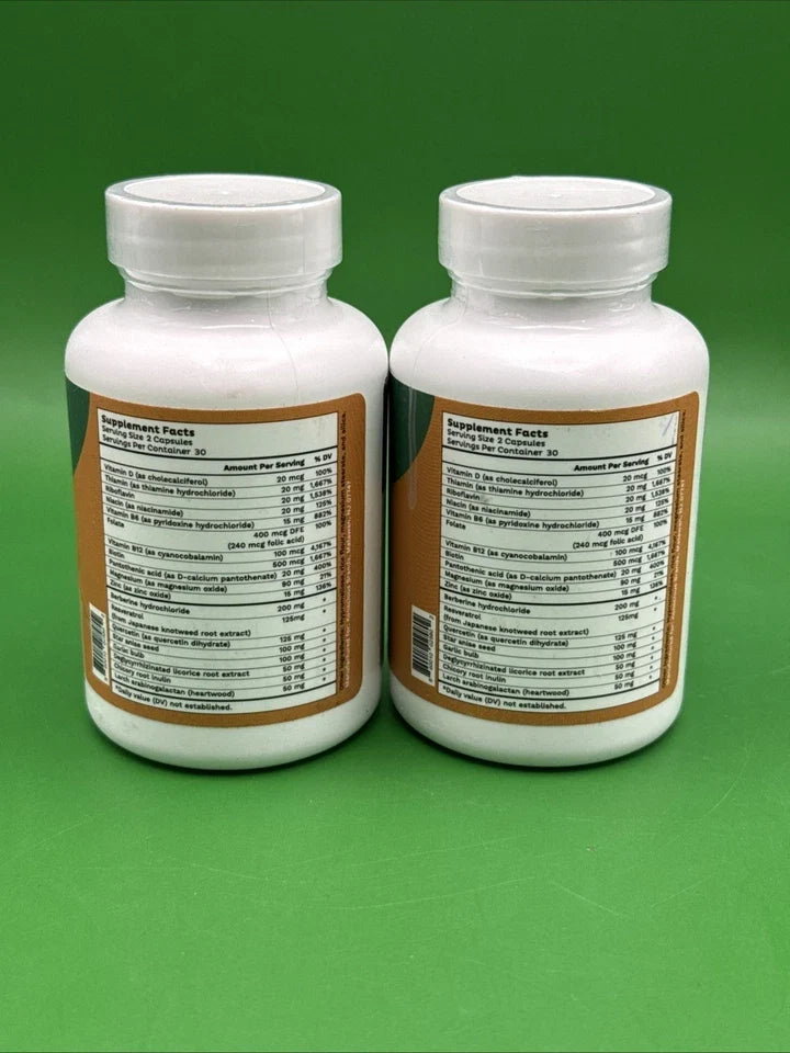 2x Emma Gut Health Relief from Gas and Bloating Repairs Leaky Gut 60 Capsules Fit And Glow